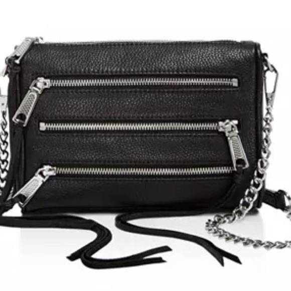Rebecca MINKOFF Five-Zip Mini Crossbody Black - Picture 1 of 9